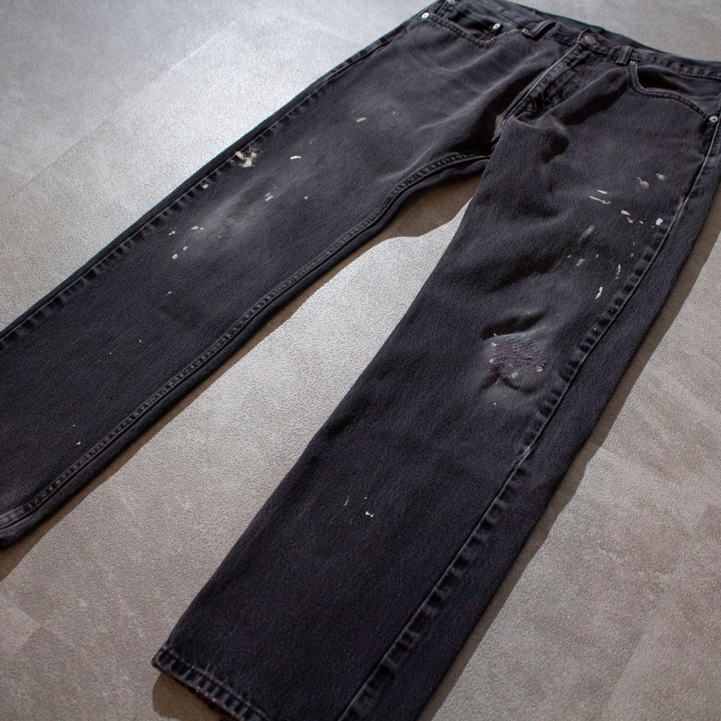 505 Black Denim Painted