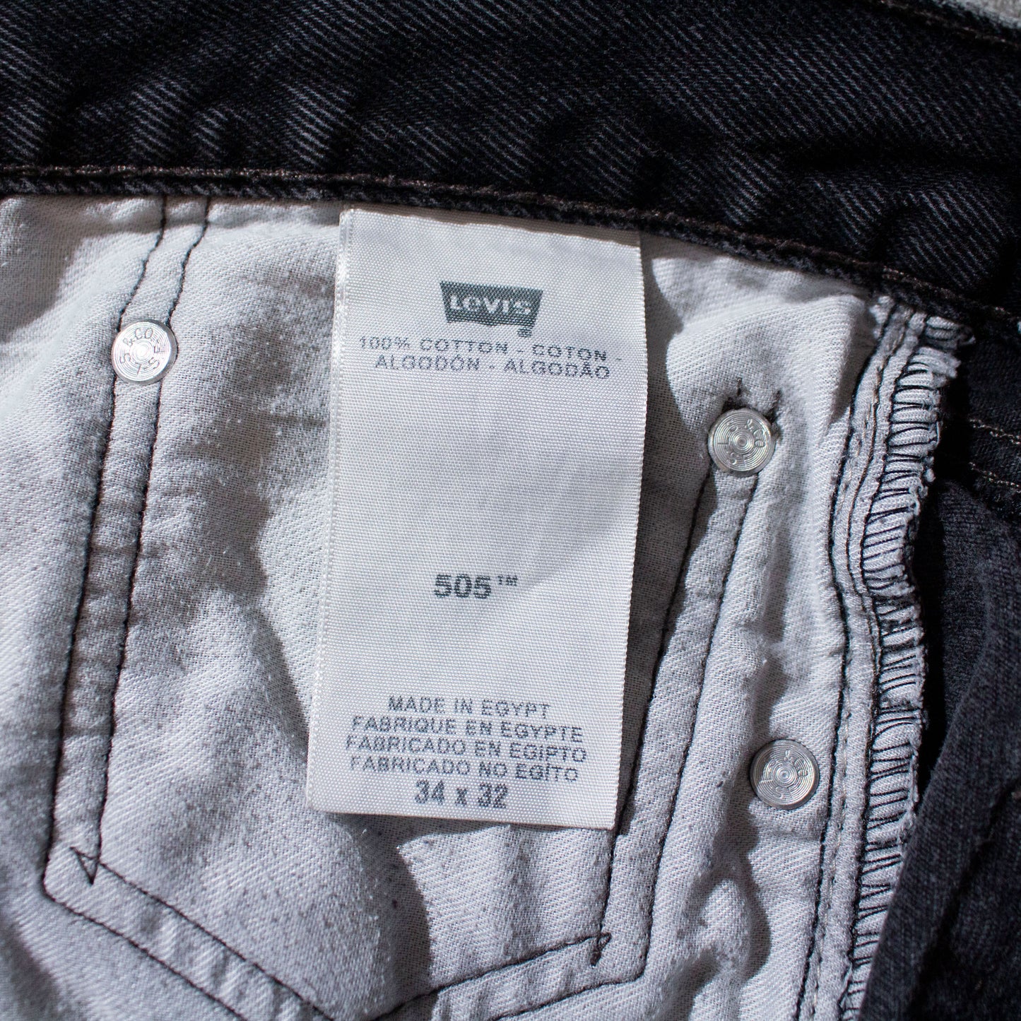 505 Black Denim Painted