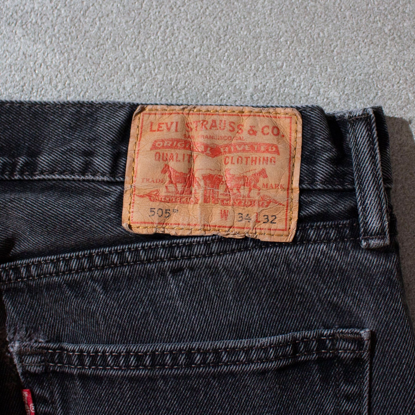 505 Black Denim Painted