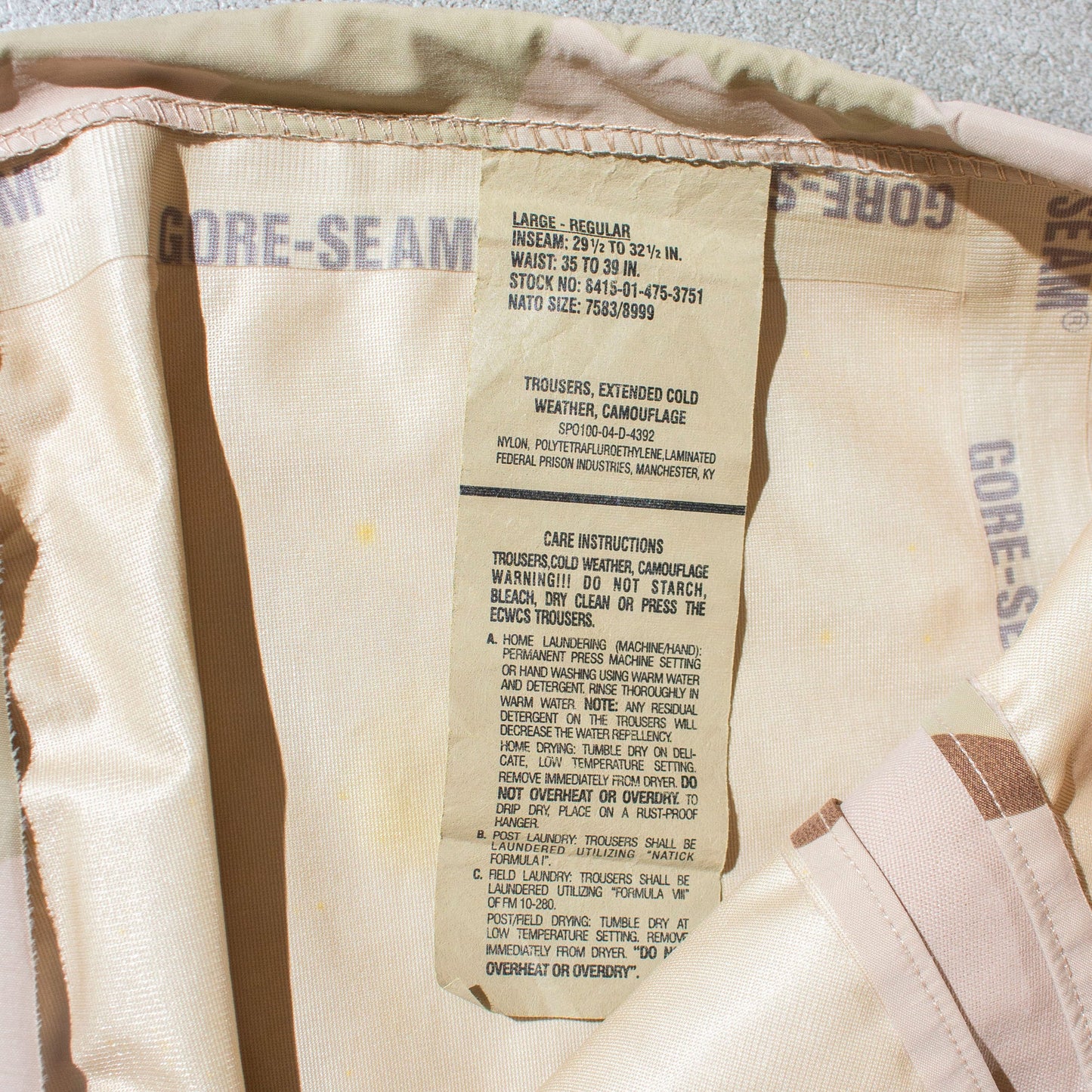 ECWCS Gen2 Gore-Tex Over Pants "Desert Camo"