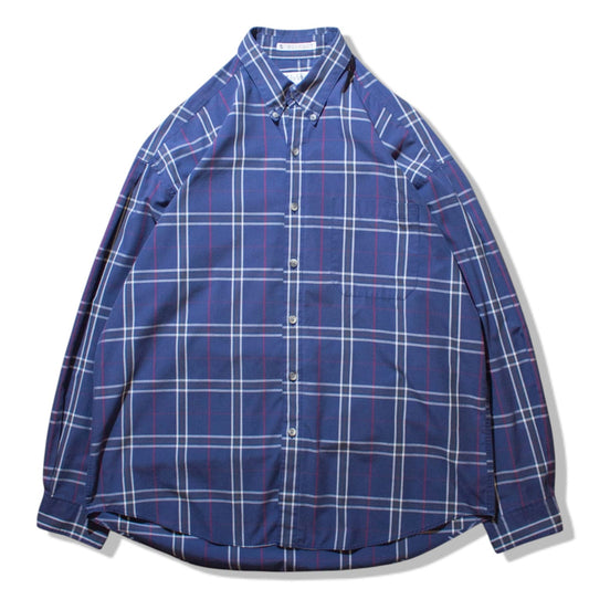 Cotton Poly Tuck Shirt / Blue【XL】