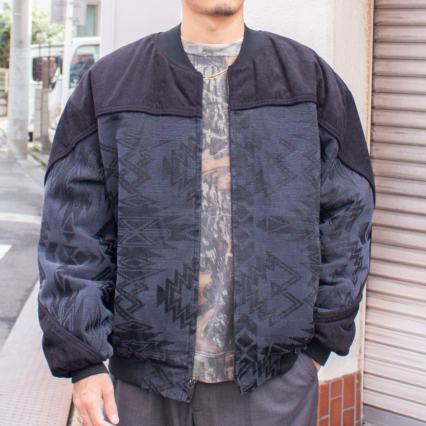 Native Pattern Jacquard Blouson