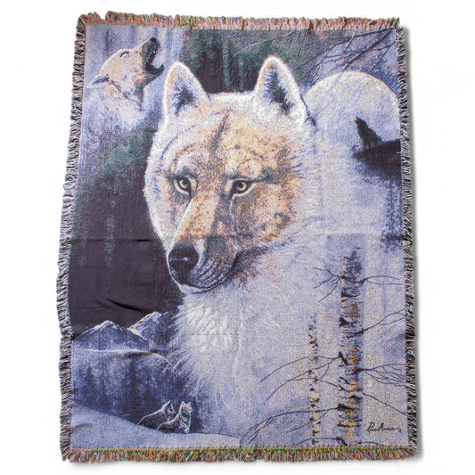 Cotton Wolf Blanket