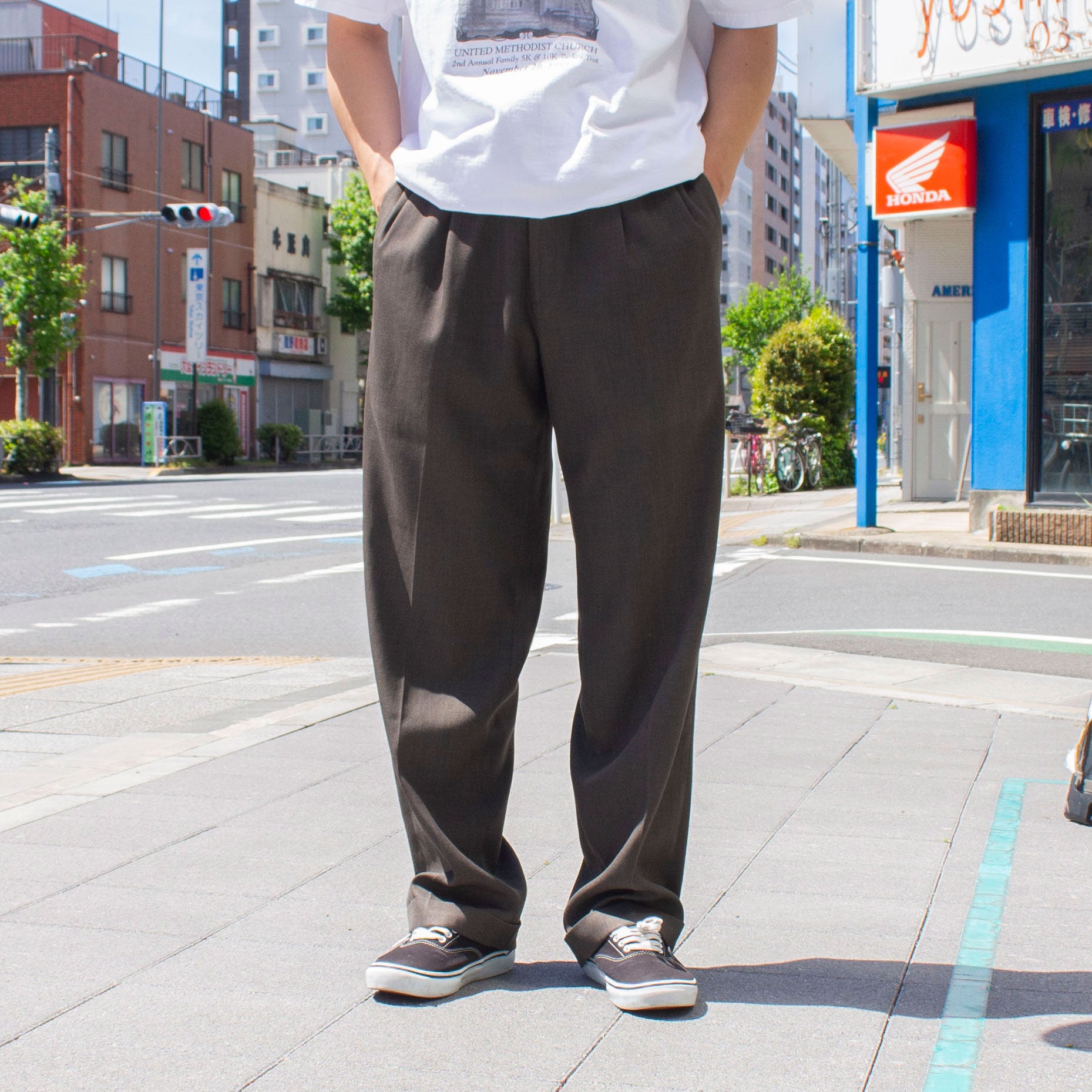 2tuck Wide Slacks / W33×L32 – FRAT STORE