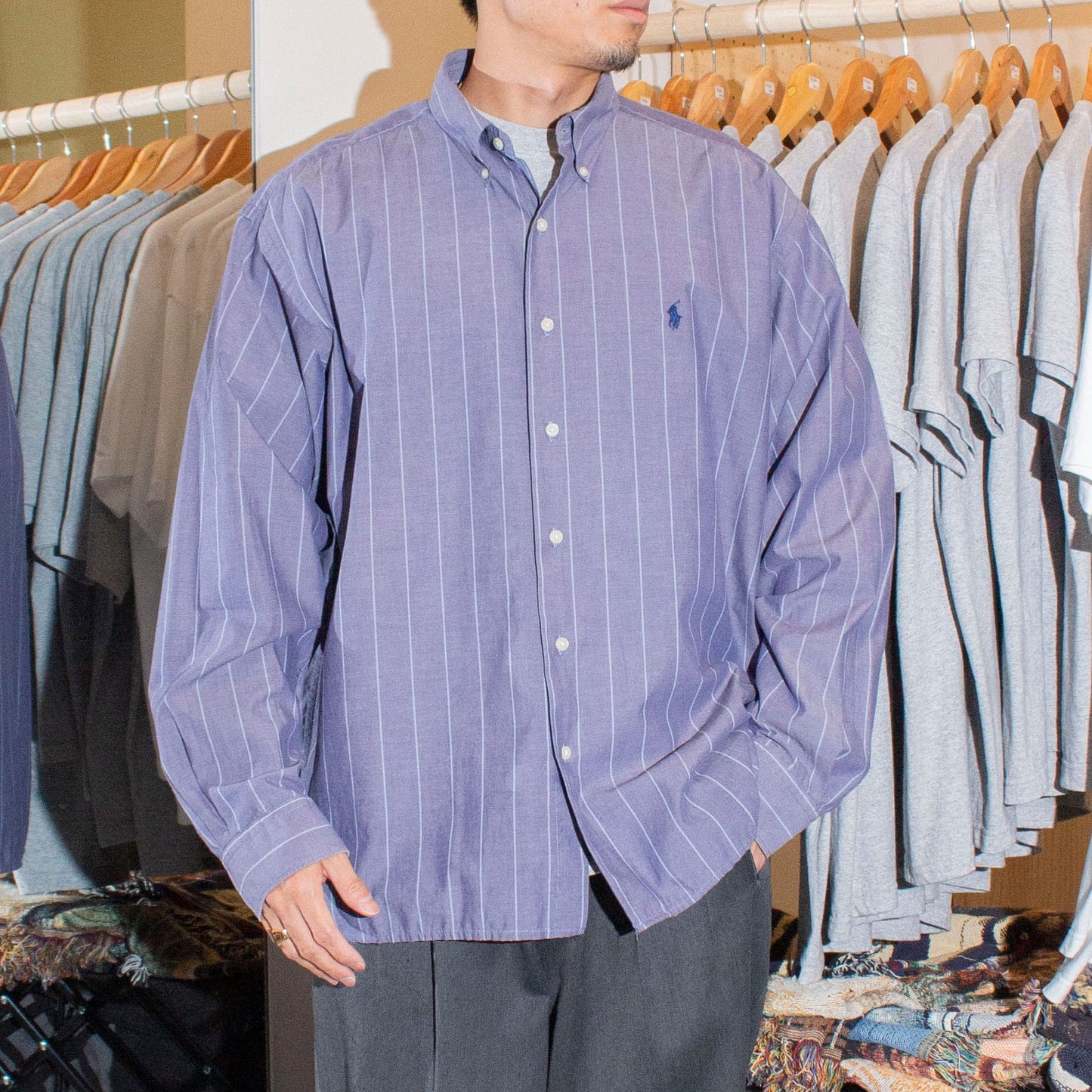"MCMEEL" Stripe BD Shirt