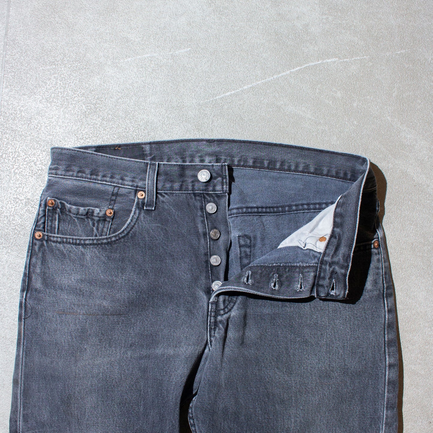 501 "後染め" Black Denim Pants