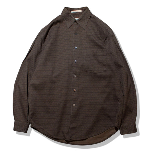 Cotton Tuck Shirt / Brown【M】