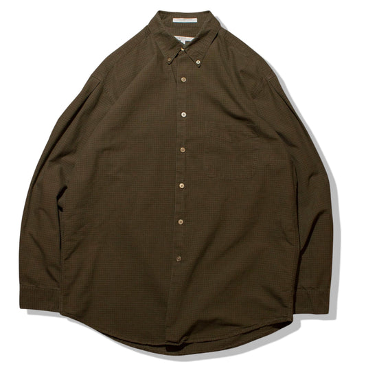 Cotton Check Tuck Shirt / Olive【M】