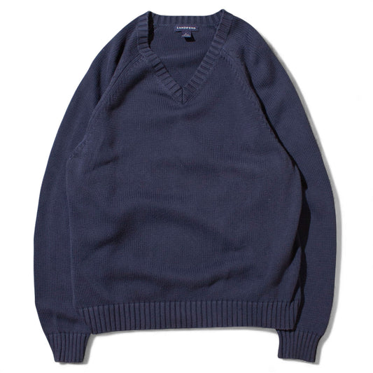 Cotton V-neck Knit