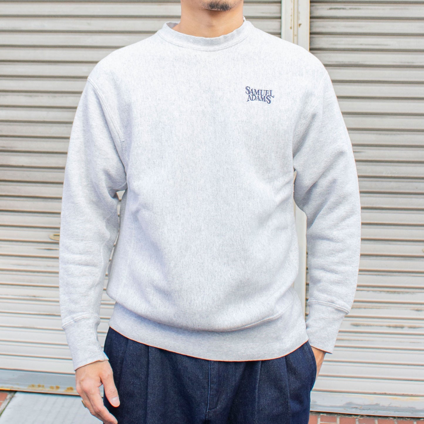 "Samuel Adams" Reverse Type Crewneck Sweat