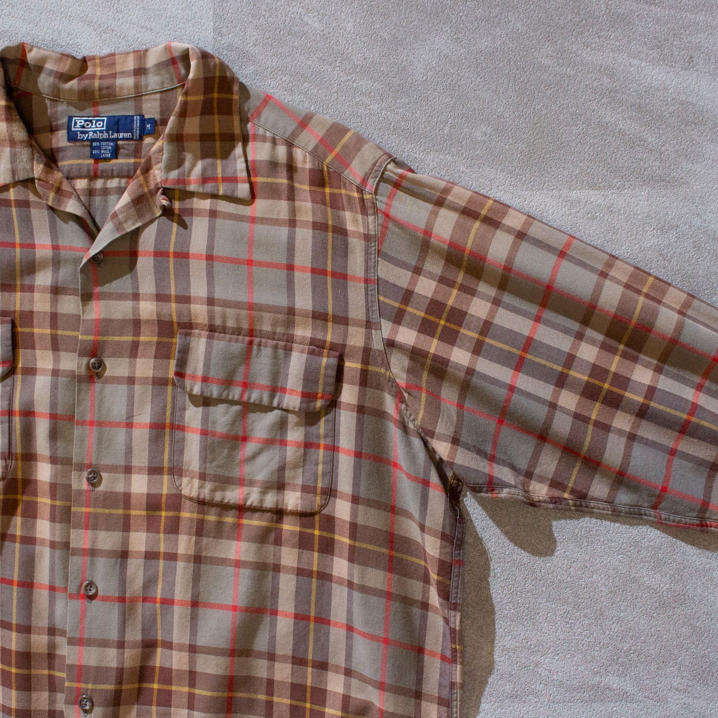 Open Collar Check Shirt