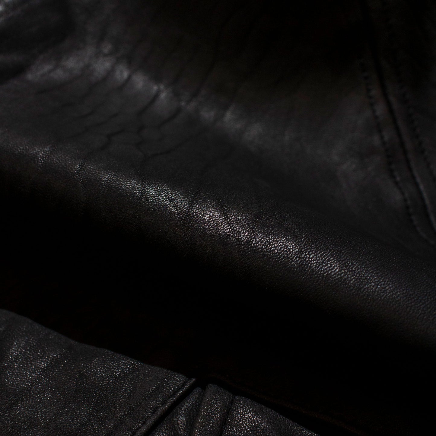 Stand Collar Leather Jacket【About XL】