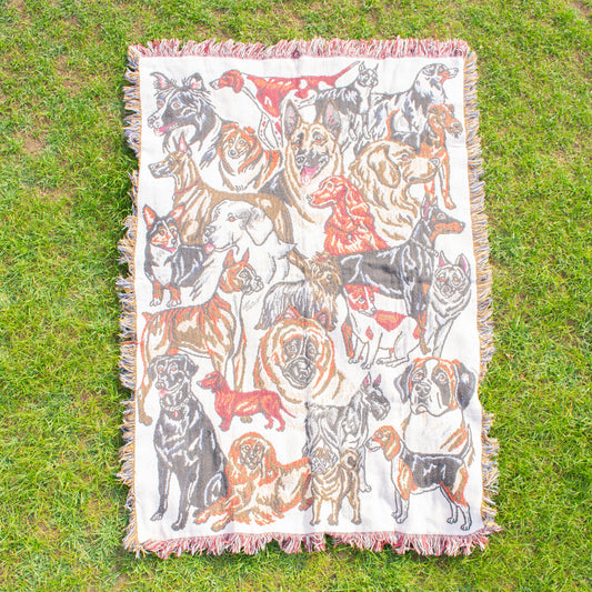 Cotton "Many Dogs" Blanket