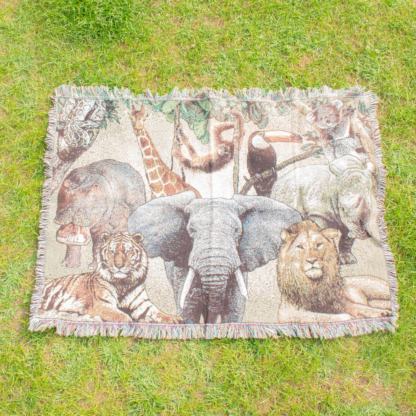 Cotton "Many Animals" Blanket