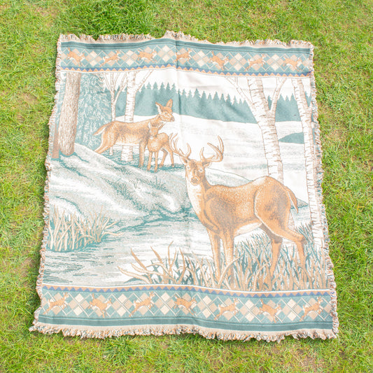 Cotton "Deer Family" Blanket