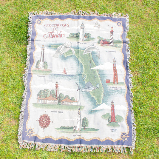 Cotton "Lighthouses of Florida" Blanket