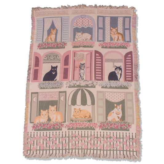 Many Cats Cotton Blanket