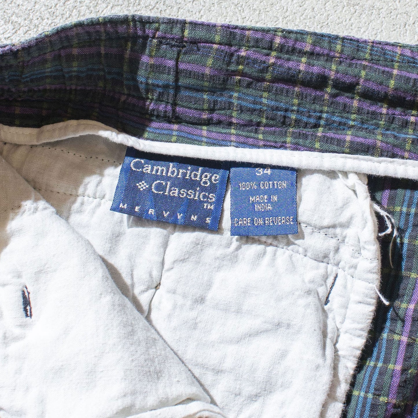 2tuck Check Shorts