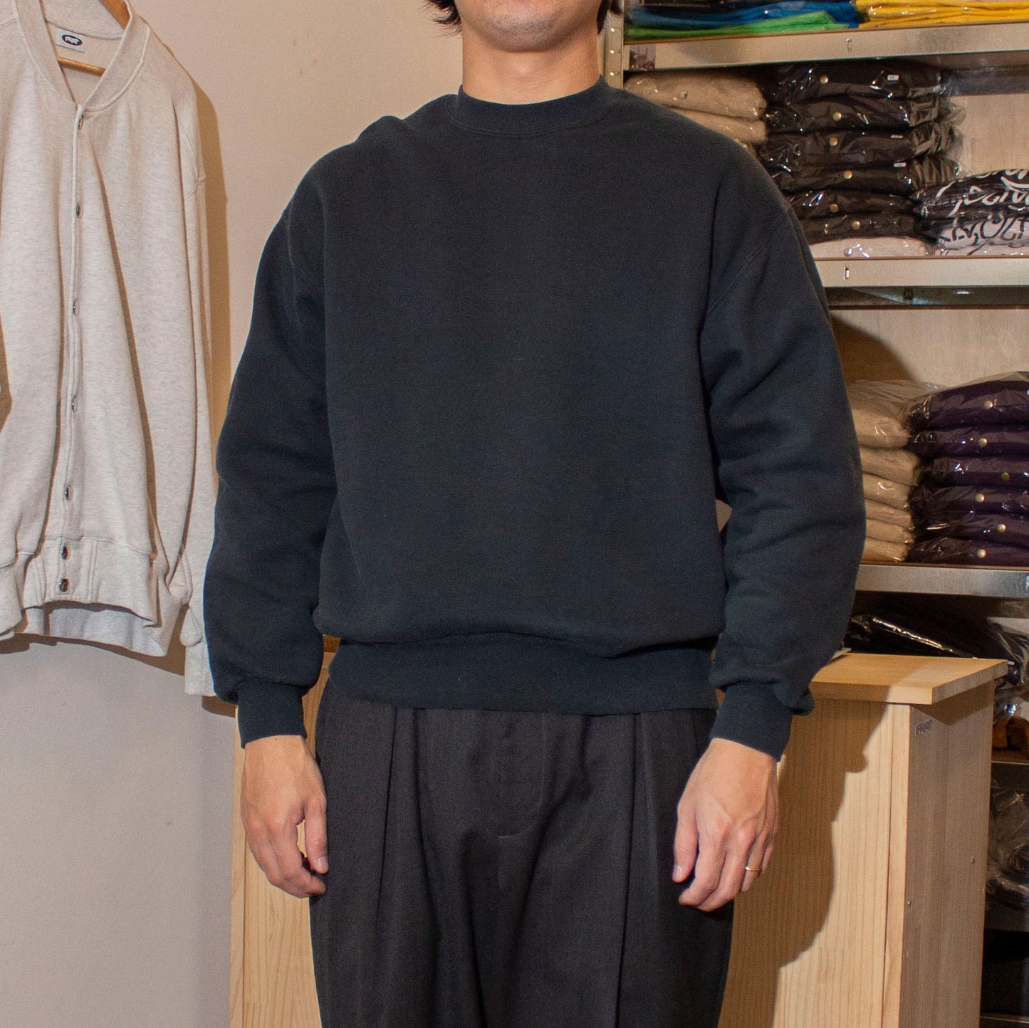 Crewneck Sweat BLK Made in U.S.A.【L】