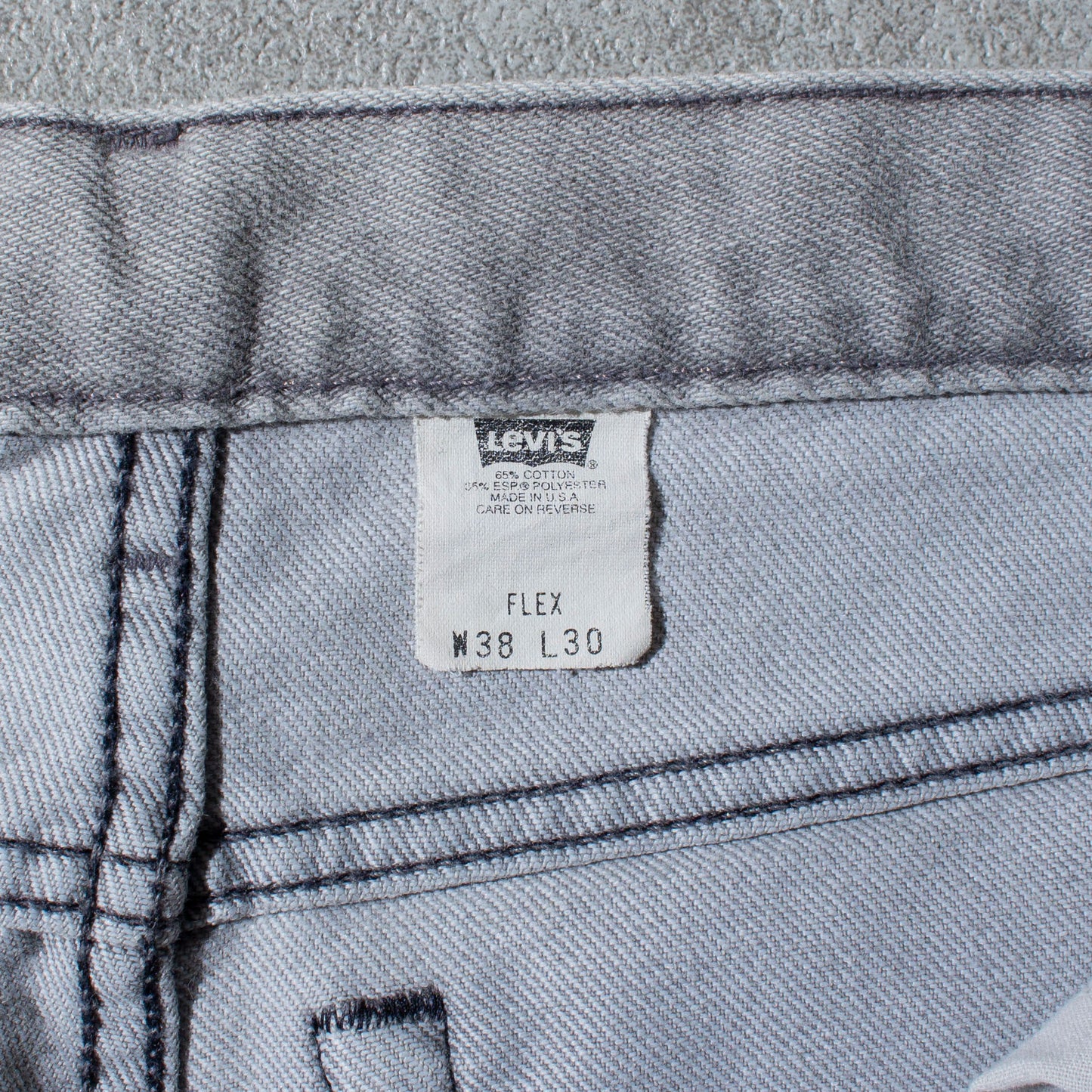 540 FLEX FIT "先染め" Gray Denim Pants Made in U.S.A.