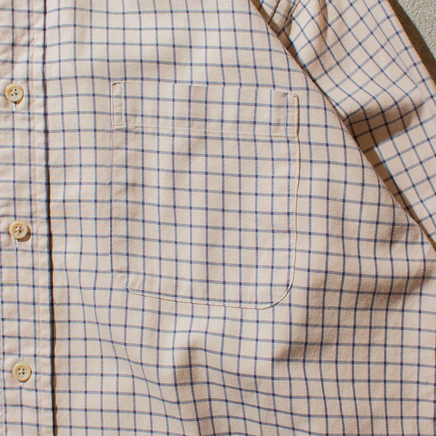 Cotton Flannel Windowpane Check Shirt