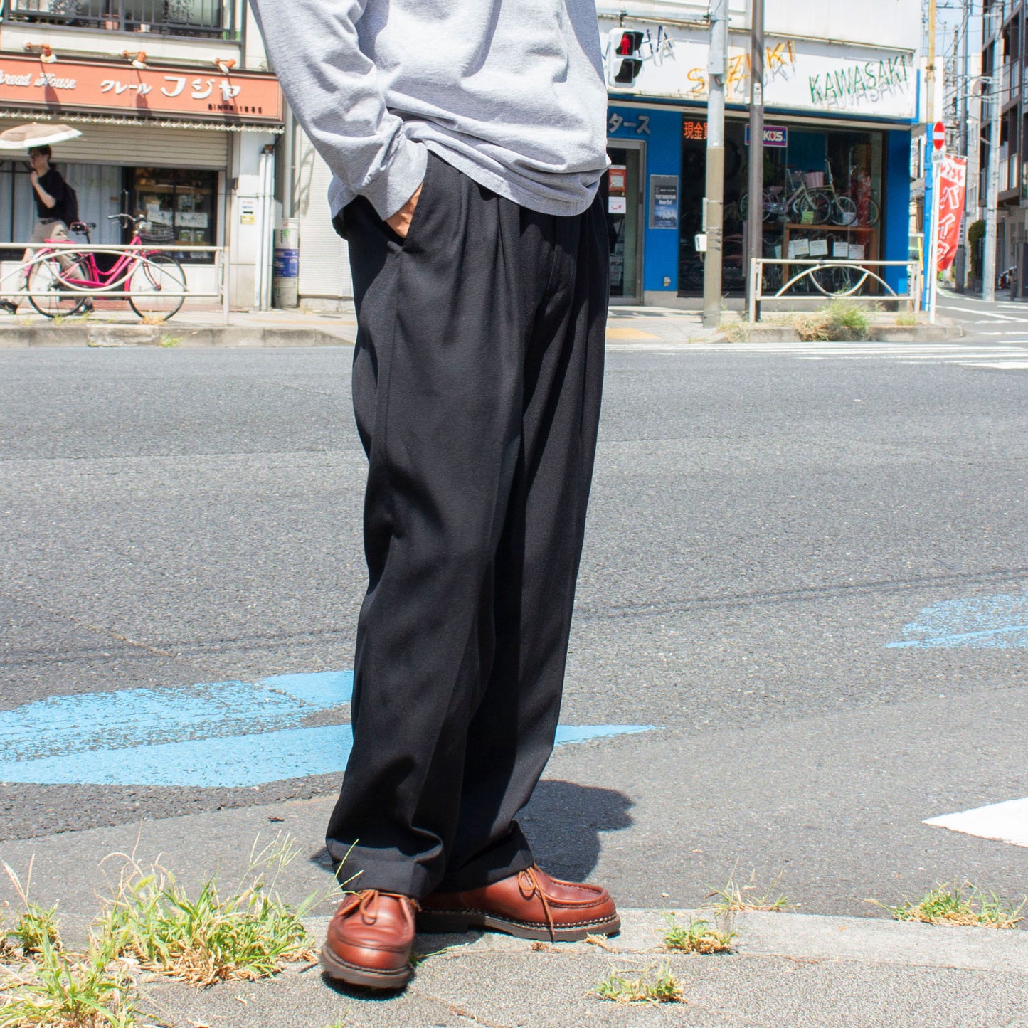 2tuck Polyester×Rayon Slacks