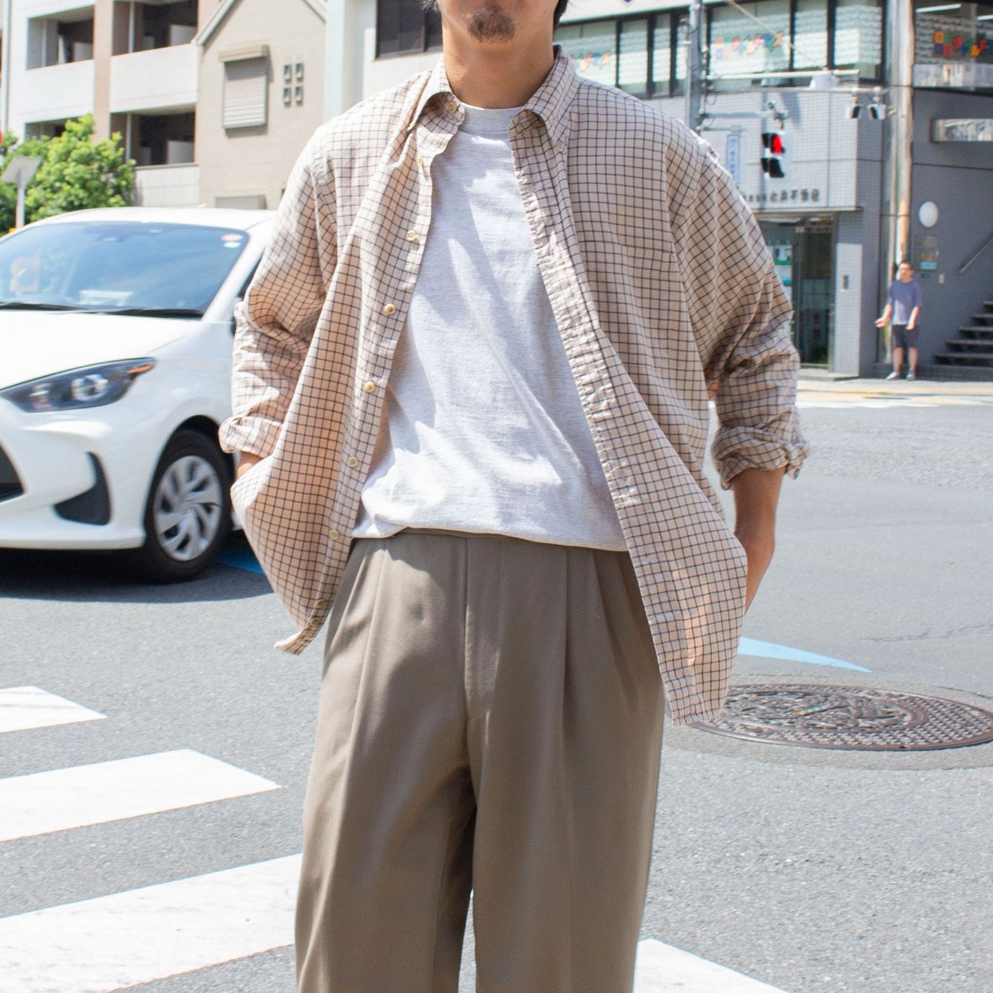 Cotton Flannel Windowpane Check Shirt