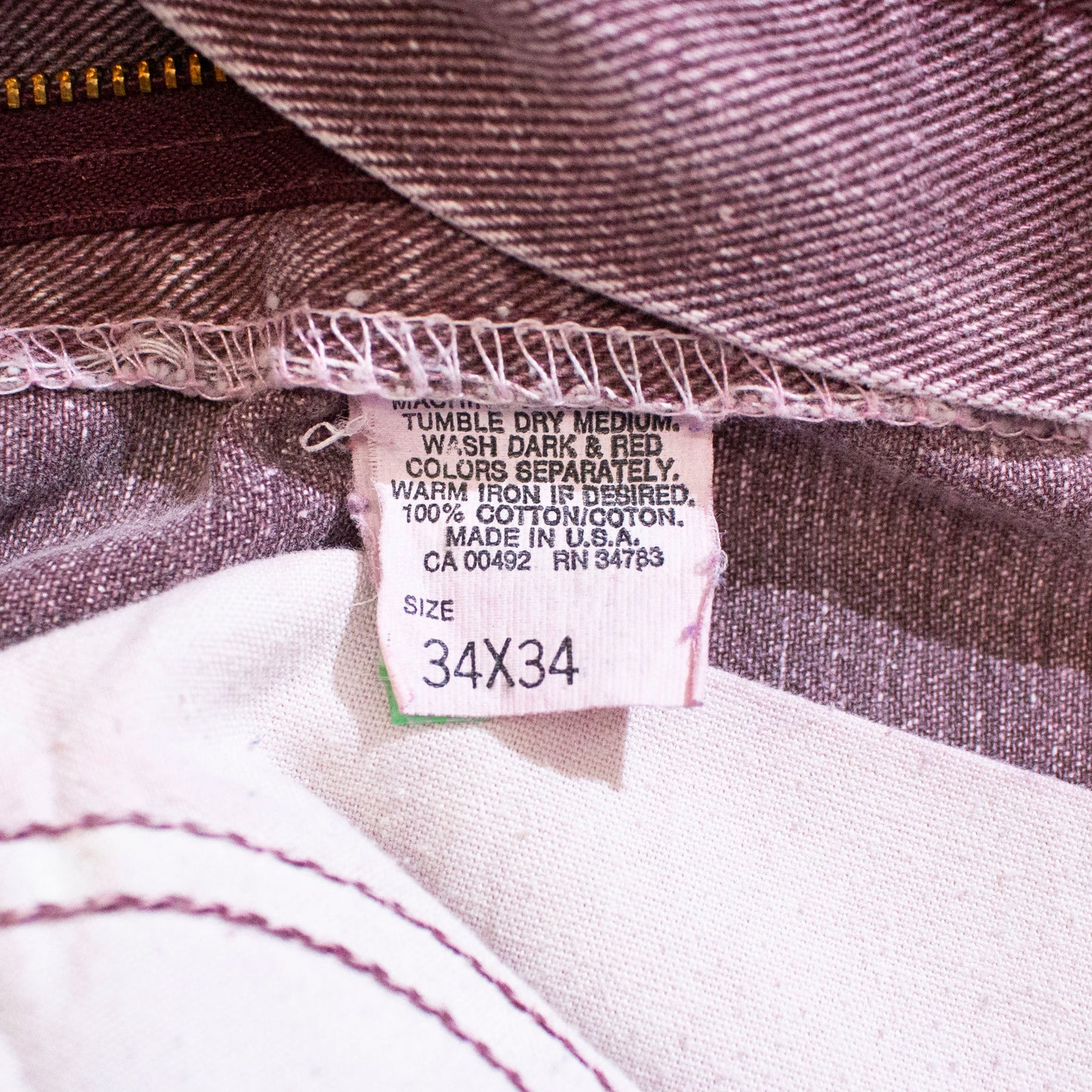 Purple Denim Pants Made in U.S.A.