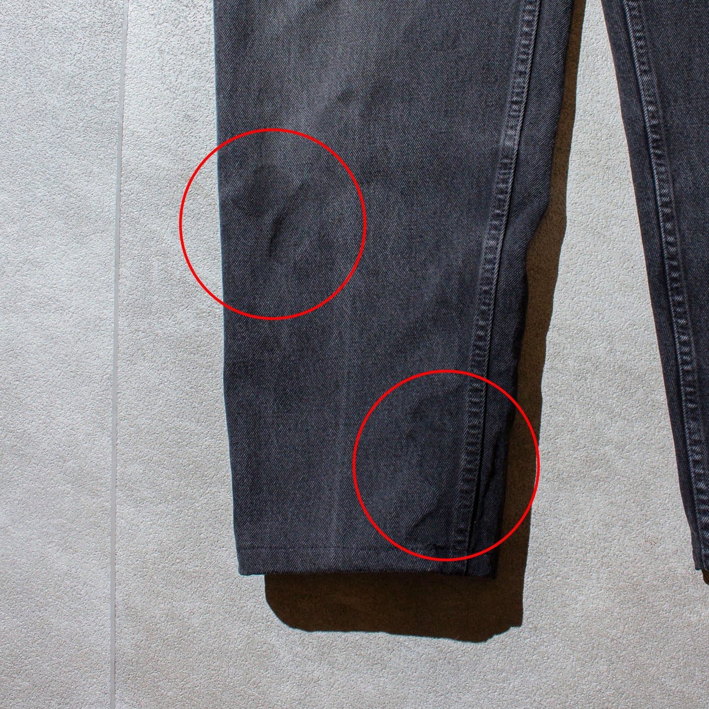 550 RELAXED FIT TAPERED LEG "後染め" Black Denim Pants Made in U.S.A.