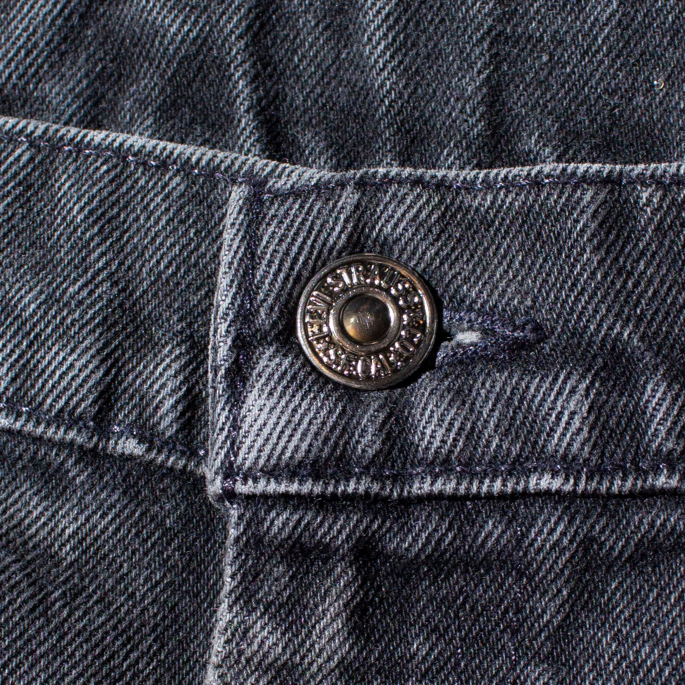 550 RELAXED FIT TAPERED LEG "後染め" Black Denim Pants Made in U.S.A.