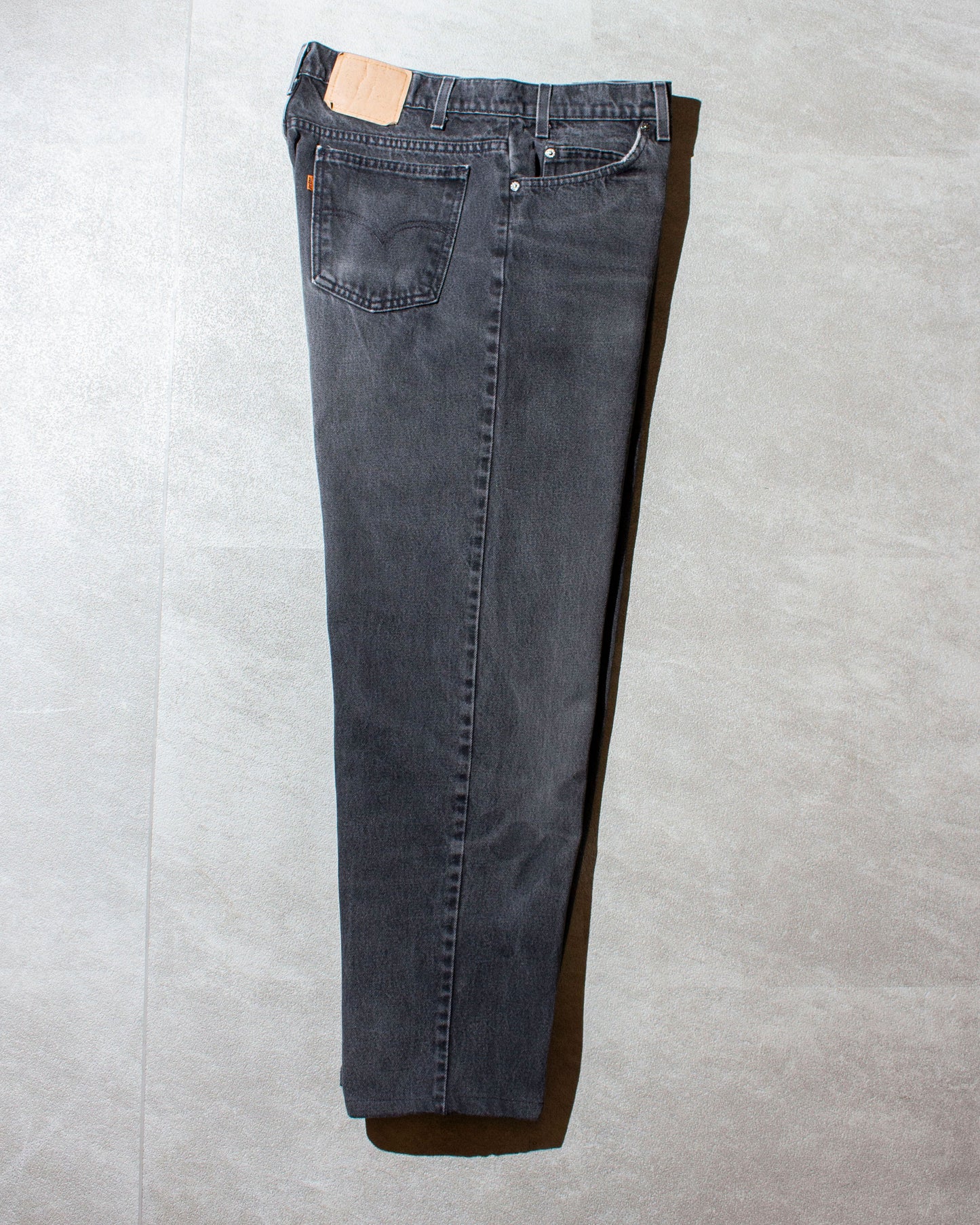 550 RELAXED FIT TAPERED LEG "後染め" Black Denim Pants Made in U.S.A.