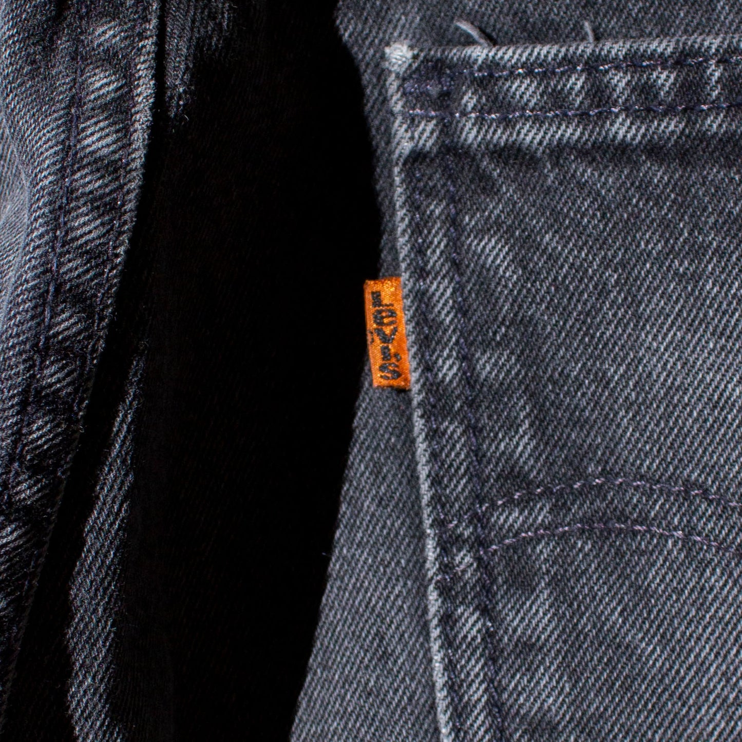 550 RELAXED FIT TAPERED LEG "後染め" Black Denim Pants Made in U.S.A.
