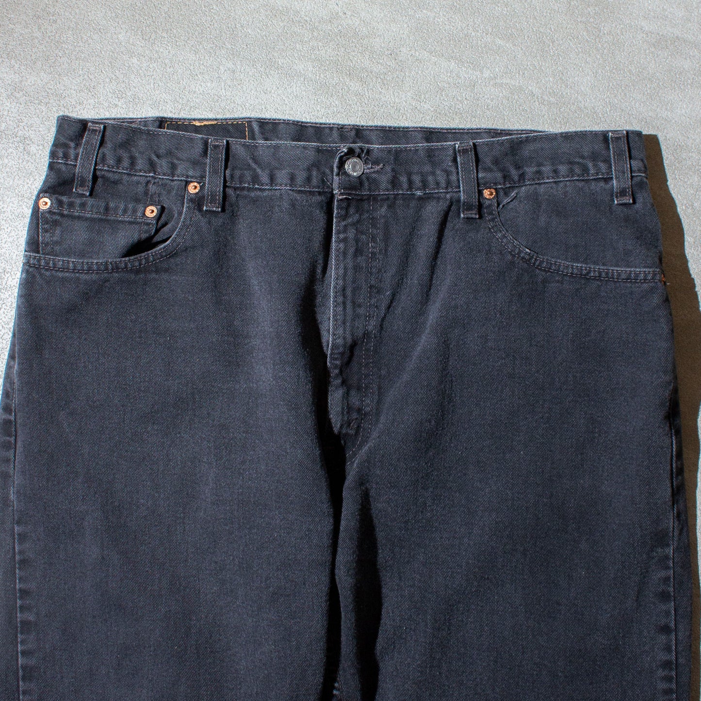 505 REGULAR FIT STRAIGHT LEG "後染め" Black Denim Pants Made in U.S.A.