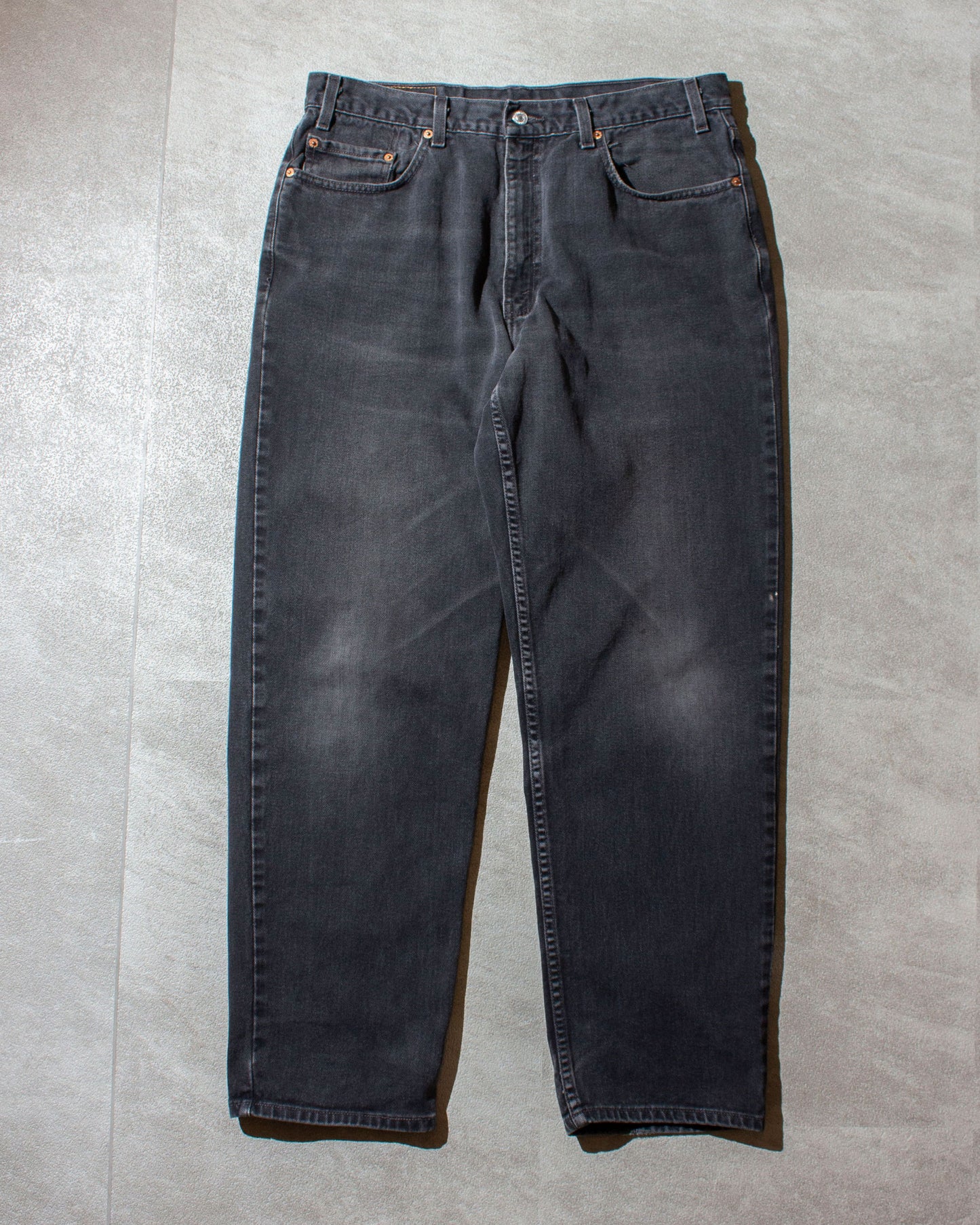 550 RELAXED FIT "後染め" Black Denim Pants