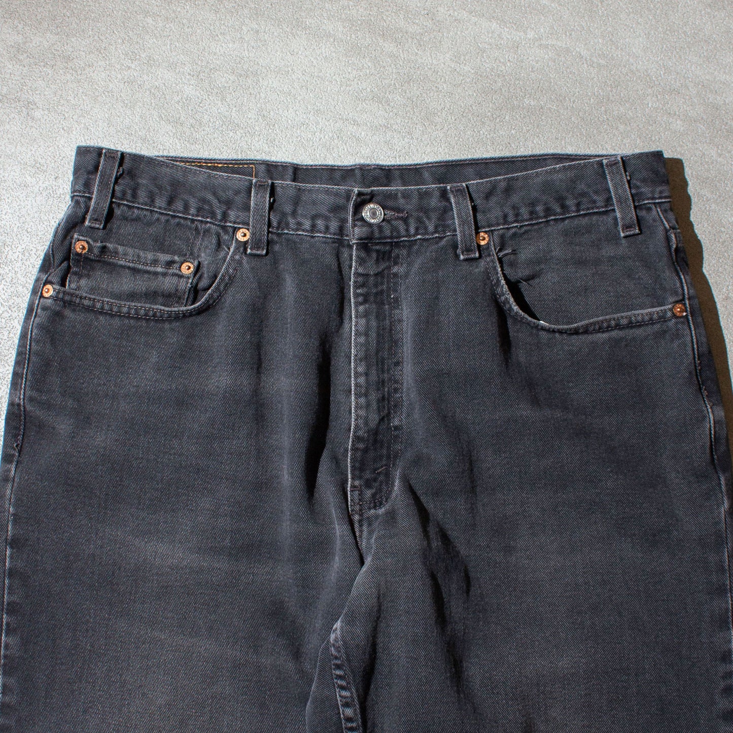 550 RELAXED FIT "後染め" Black Denim Pants