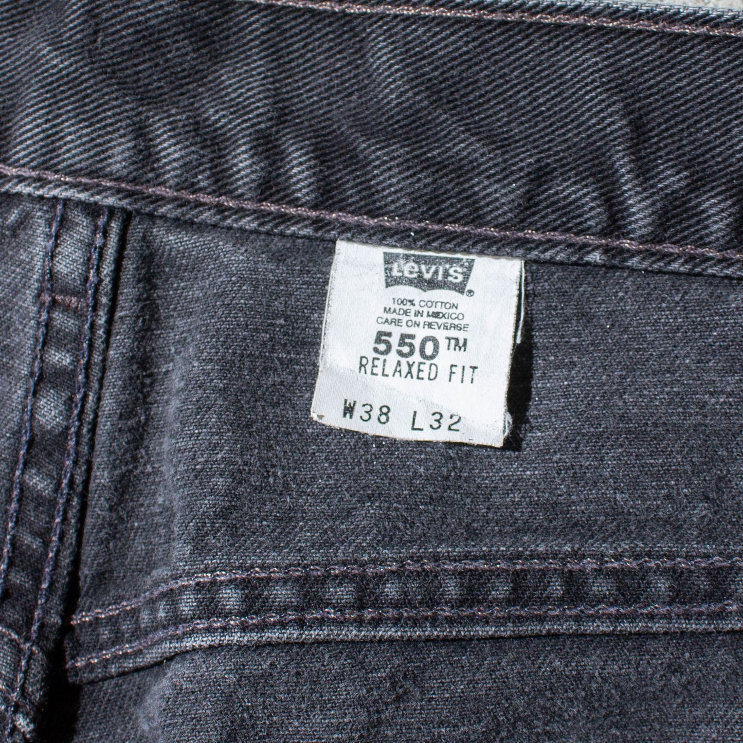 550 RELAXED FIT "後染め" Black Denim Pants