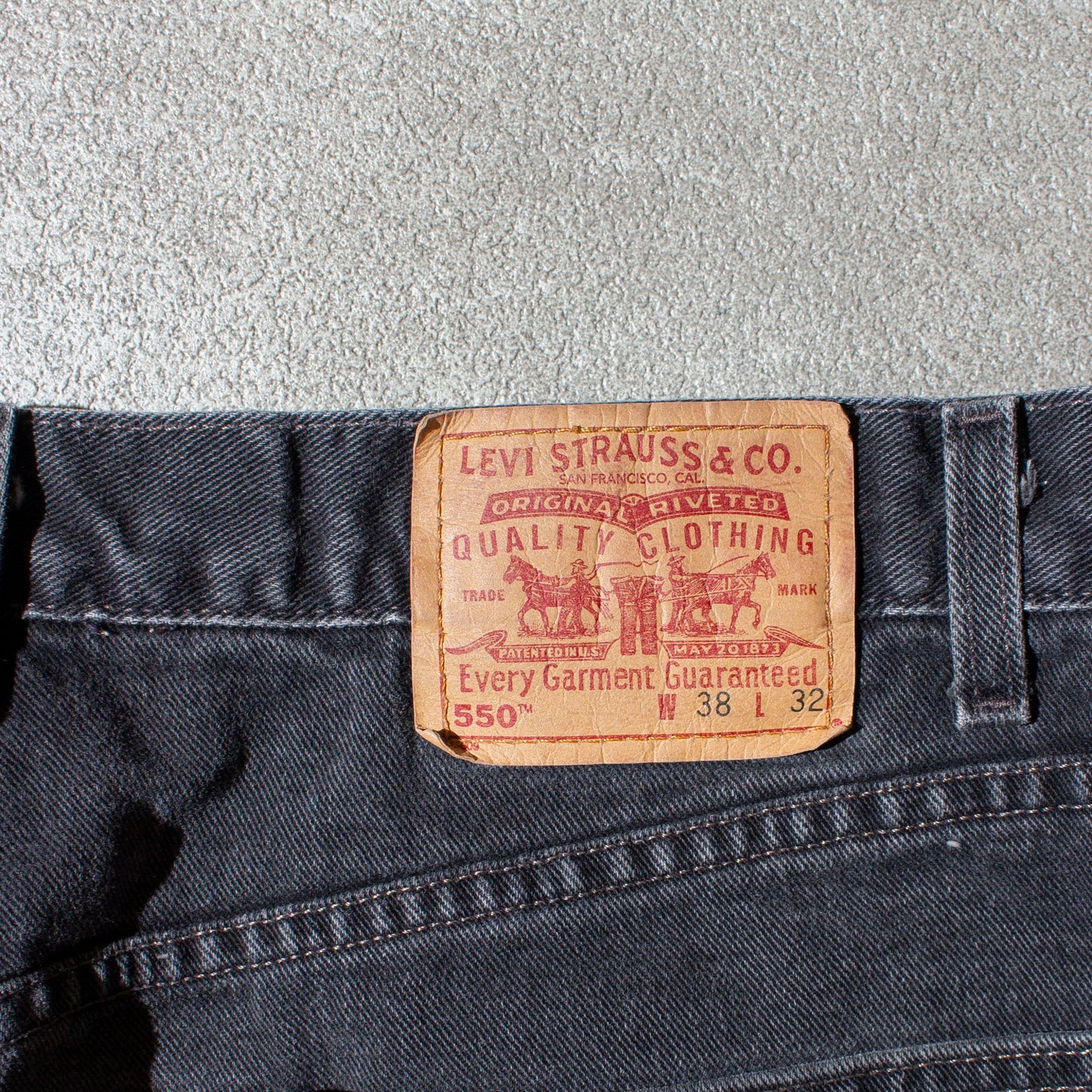 550 RELAXED FIT "後染め" Black Denim Pants