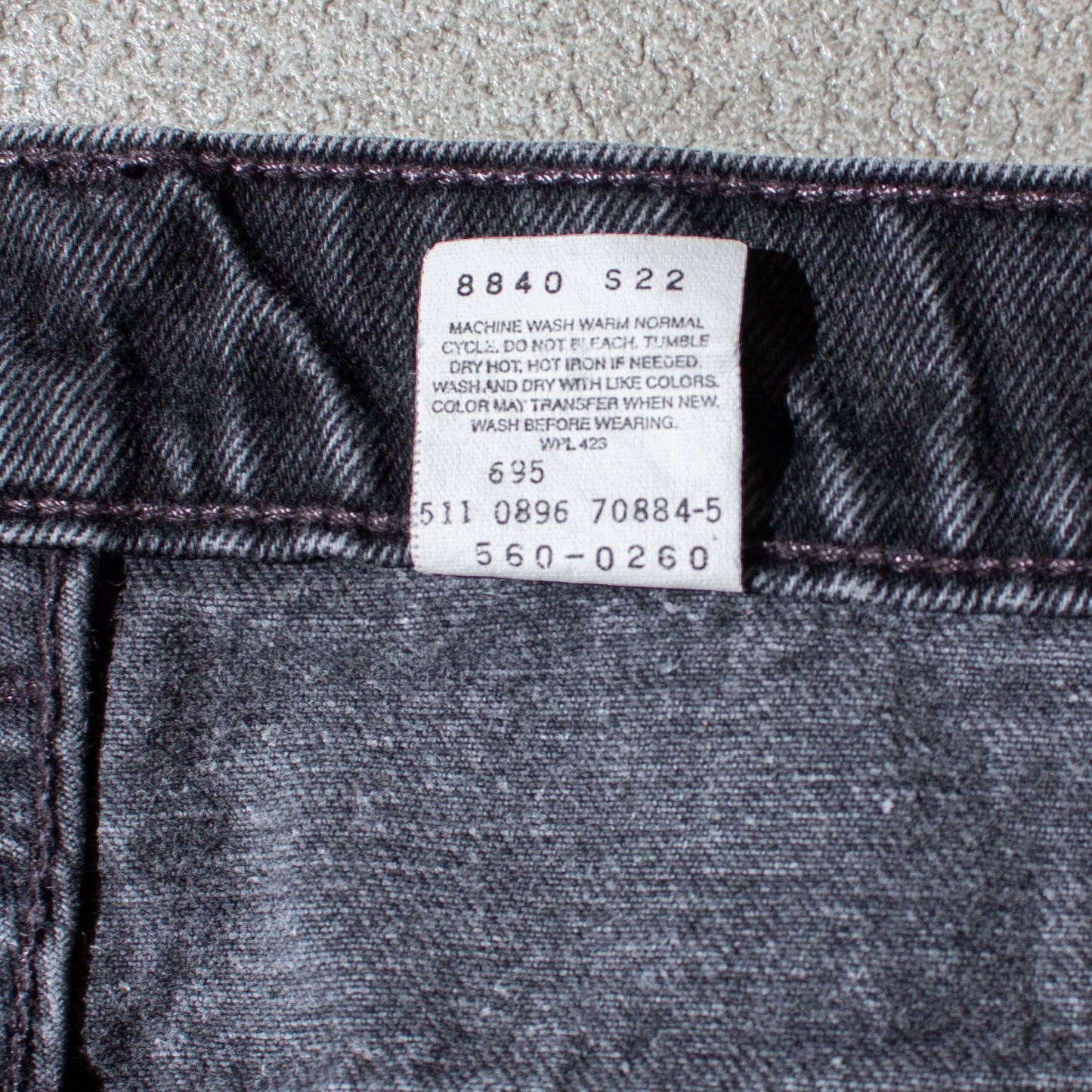 560 "LOOSE FIT TAPERED LEG "後染め" Black Denim Pants Made in U.S.A.