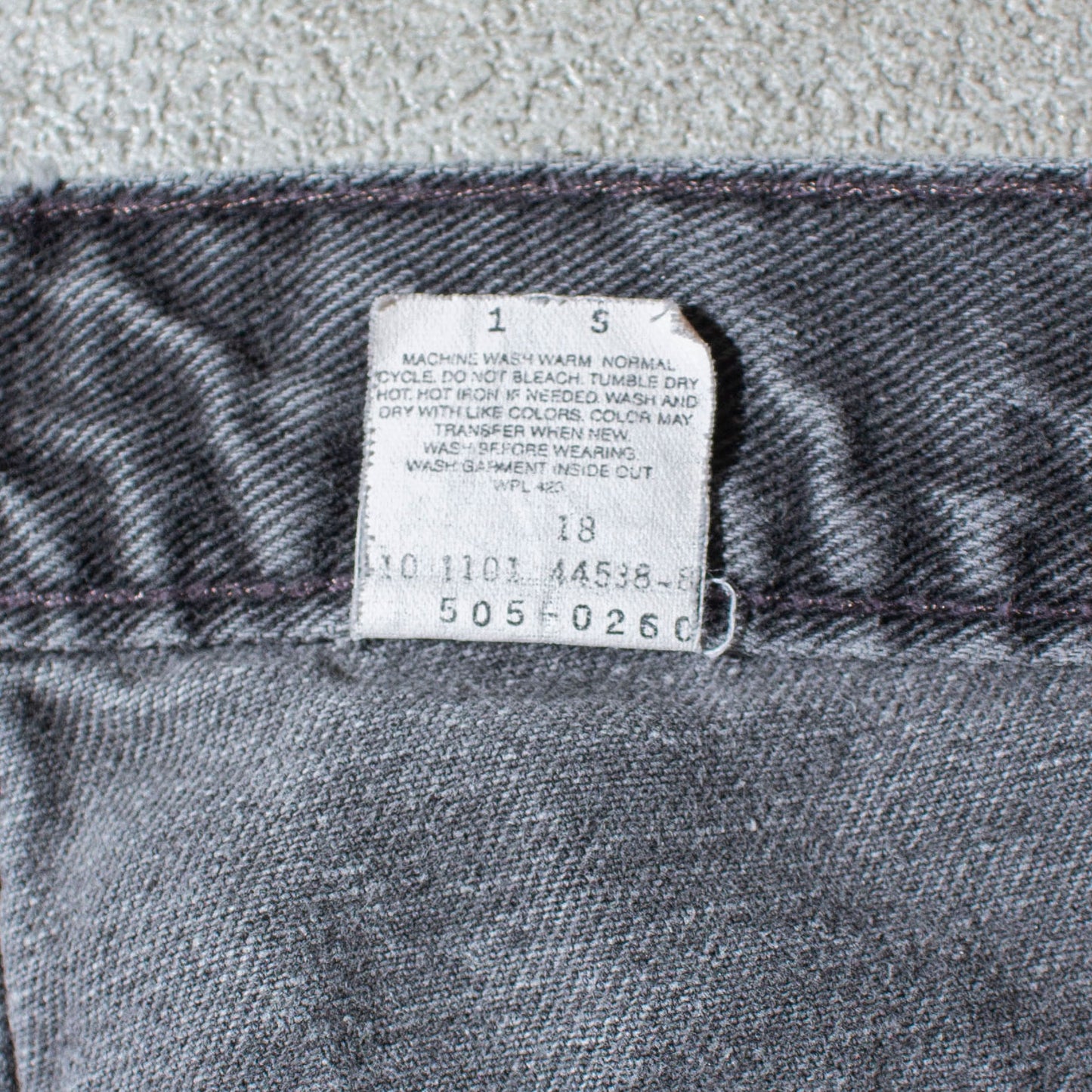 505 REGULAR FIT "後染め" Black Denim Pants