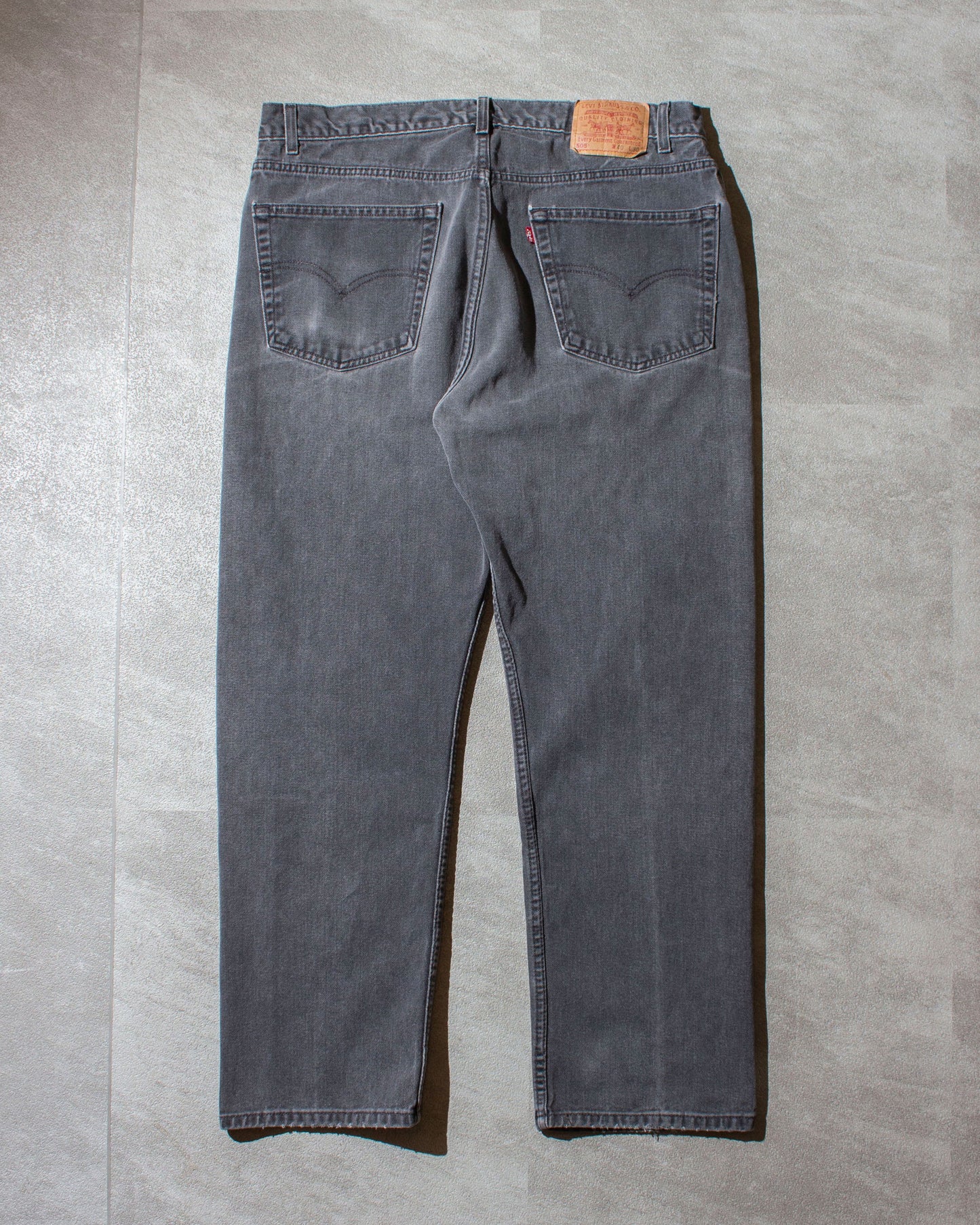 505 REGULAR FIT "後染め" Black Denim Pants