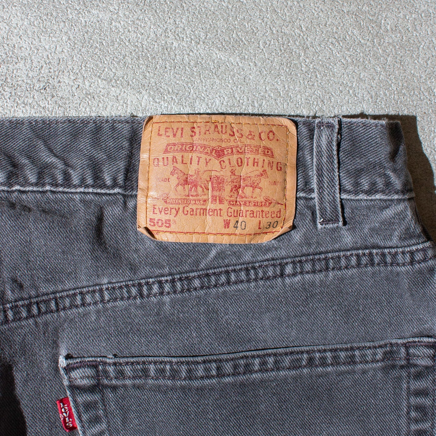 505 REGULAR FIT "後染め" Black Denim Pants