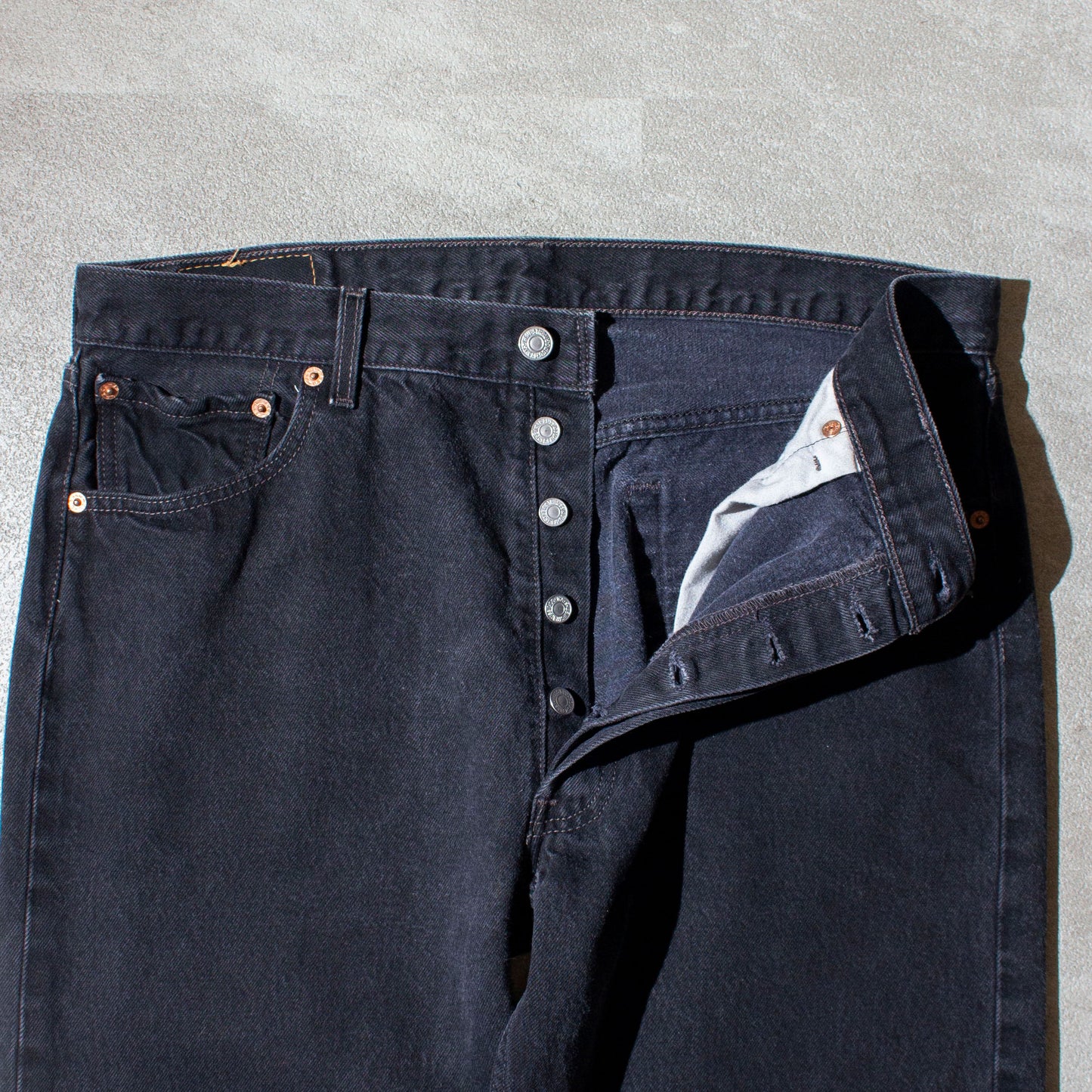501 "後染め" Black Denim Pants