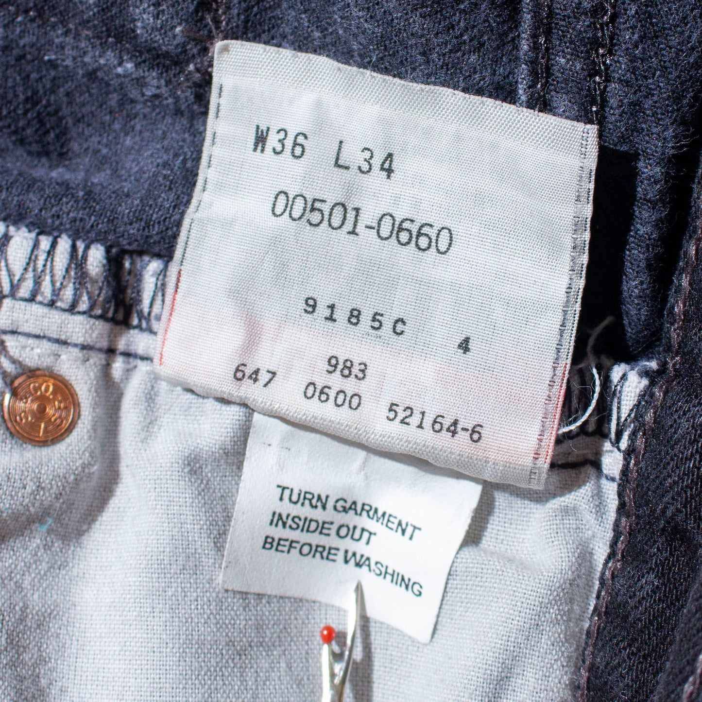 501 "後染め" Black Denim Pants
