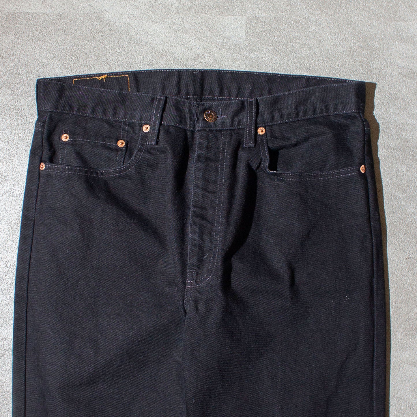 615 "Euro" Straight Black Denim Pants Made in Hungary
