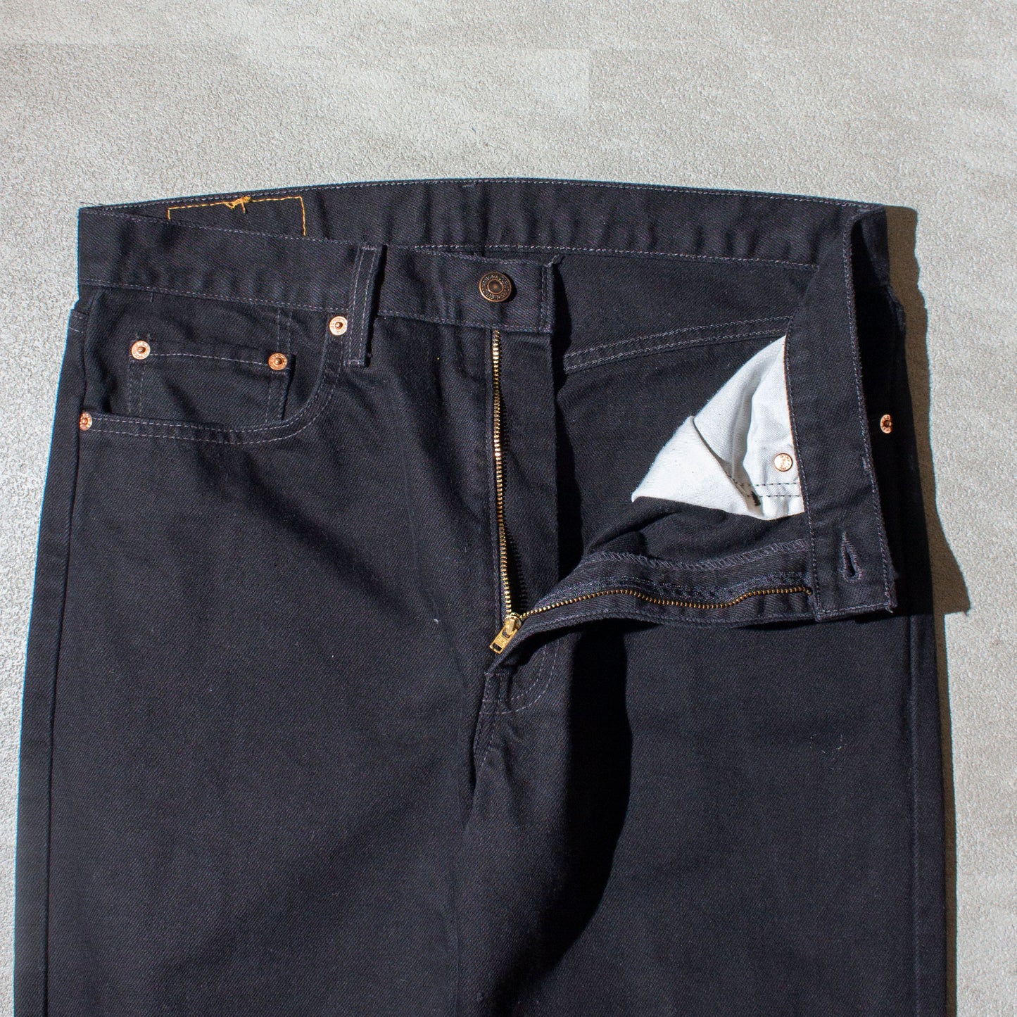 615 "Euro" Straight Black Denim Pants Made in Hungary