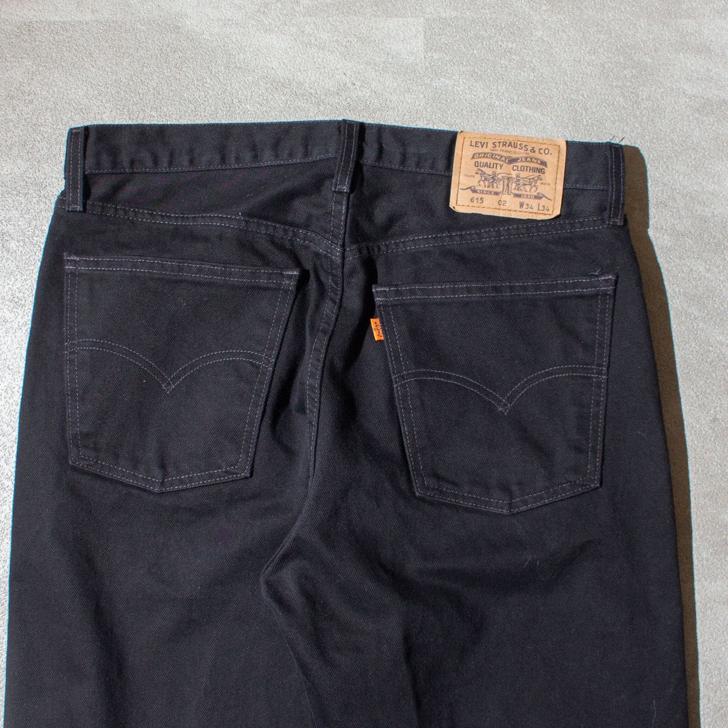 615 "Euro" Straight Black Denim Pants Made in Hungary