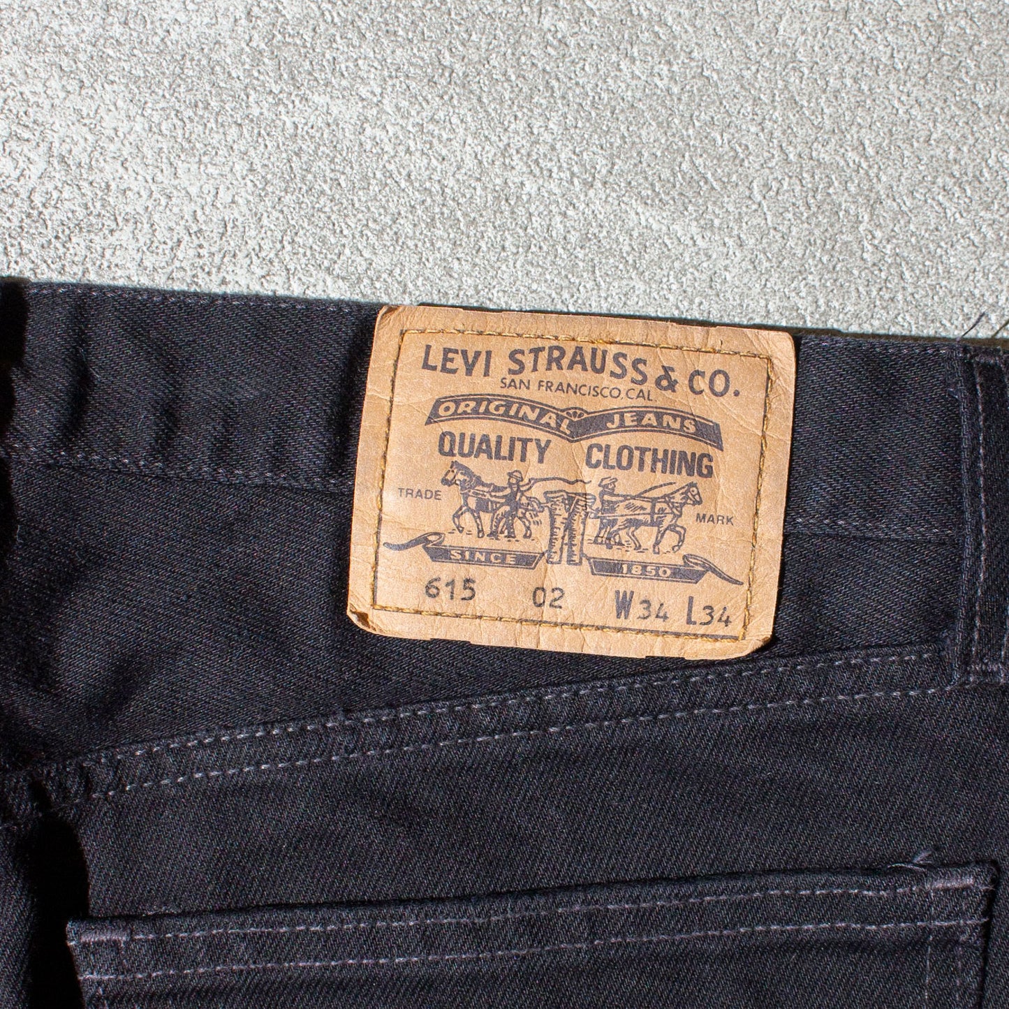 615 "Euro" Straight Black Denim Pants Made in Hungary