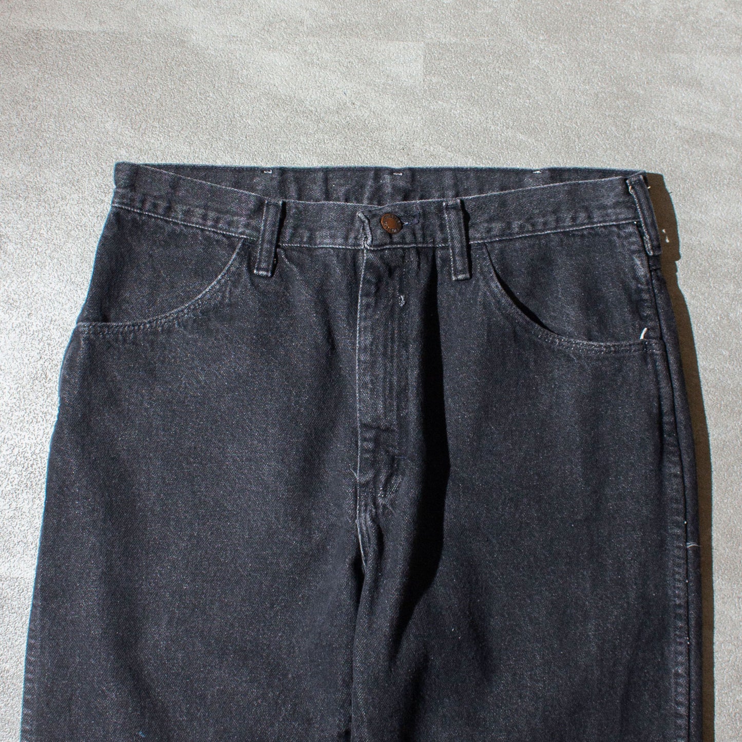 Regular Straight "先染め" Black Denim Pants