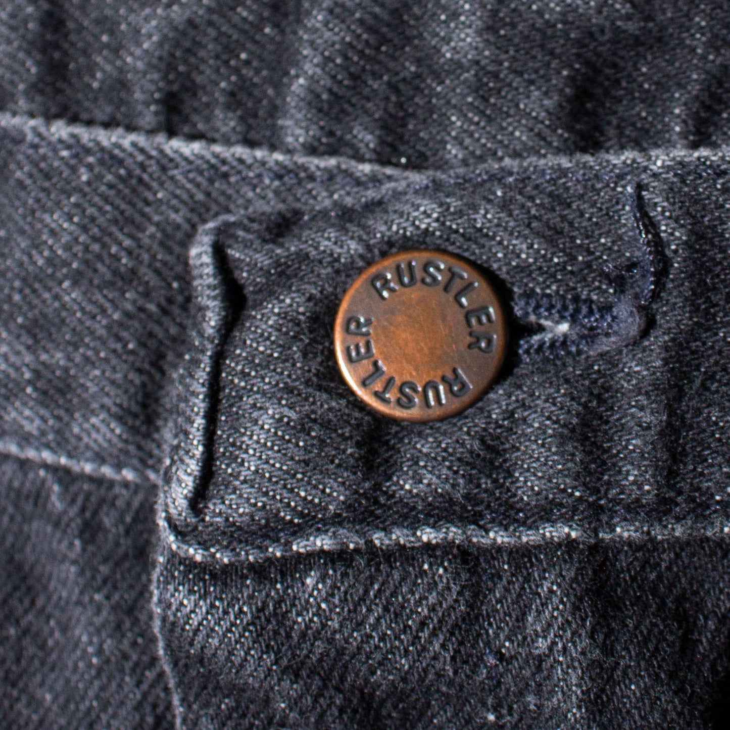 Regular Straight "先染め" Black Denim Pants