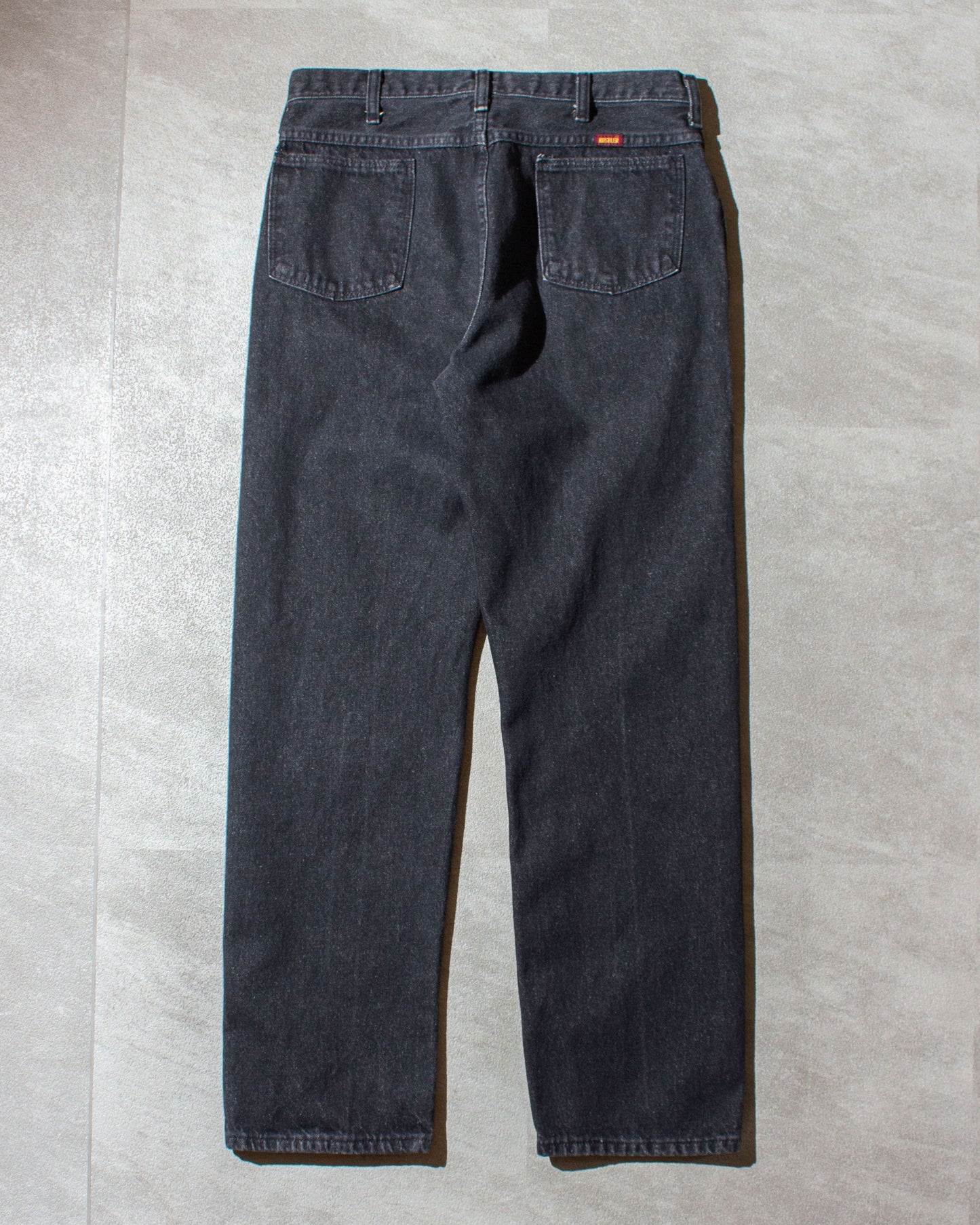 Regular Straight "先染め" Black Denim Pants